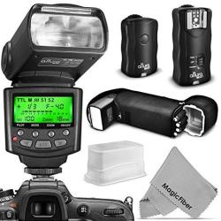 Altura Photo Professional Flash Kit For Nikon Dslr - Includes: I-ttl Flash AP-N1001 Wireless Flash Trigger Set And Accessories