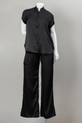 Black Short Sleeve Blouse - 38