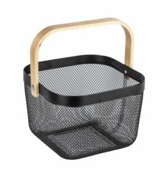 Wenko Bathroom Basket - Padua Range - Bamboo Steel