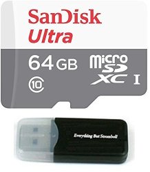 Sandisk Micro Sdxc Ultra Microsd Tf Flash Memory Card 64GB 64G Class 10 For Microsoft Lumia 950 XL Phone With Everything But Stromboli Memory Card Reader