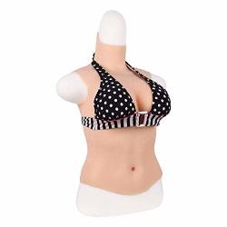 EQAIWUJIE Silicone Breast Form for Crossdresser Half Body Breast Plate Realistic Fake Boobs Mastectomy 
