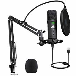 USB Microphone 192KHZ 24BIT Zero Latency Monitoring Maono AU-PM401 USB Computer Condenser Cardioid MIC With Mute Button For Podcasting Gaming Youtube Streaming Recording Music