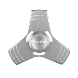 Fidget Spinners Toy Icoostor Edc Tri-spinners Fidget Fingering Toy High Speed Bearing Metal Hand Spinners Perfect For Add Adhd Anxiety And Autism Adult Children Silver