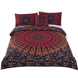 Youhao Sleepwish 4 Pcs Mandala Hippie Concealed Bedspread Bohemian