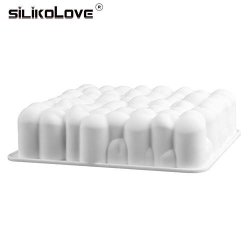 Fiesta Silikolove 3D Cherry Cake Molds Tray Bakeware Nonstick Silicone Mould Square Bubble Cherry Mousse Baking Pan Mold Diy Cake Tools: Random Color