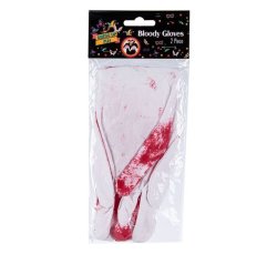 Bloody Gloves - Halloween Decorations - White - 2 Piece - 4 Pack