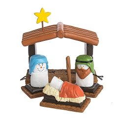 Christmas Decoration S'mores Nativity Scene 4 Piece Set