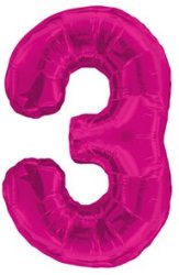 Unique Party - 34 Inch Pink Glitz Number Balloon - 3