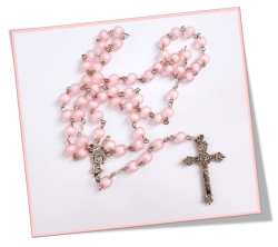 Pink Candy Floss Rosary In 8MM Acrylic Bead