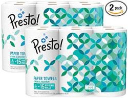 Amazon Brand - Presto Flex-a-size Paper Towels Huge Roll 12 Count = 38 Regular Rolls 158 Sheets Per Roll