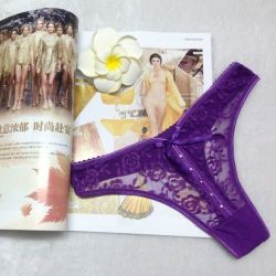 Purple G-string With Diamante Lingerie Size 32-34