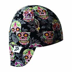 Dbk - Black Flower Skull Welding Cap Fabric Welder's Cap Premium Welder's Accessory