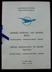Booklet Of The Official Intro Electric Train Welkom