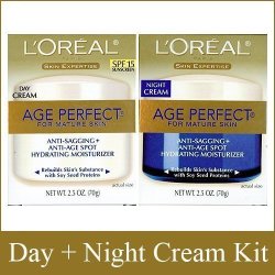 L'oreal Paris Skin Expertise Age Perfect Day + Night Hydrating Moisturizer Cream For Mature Skin Spf 15 2 X 2.5-OZ.