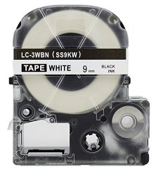 1PK Onirii Compatible Epson Labelworks LW-300 LW-400 LW-600P LW-700 LW-1000P LC-3WBN LK-3WBN Label Tape Refill Cartridge 9MMX26.2FT Black On White