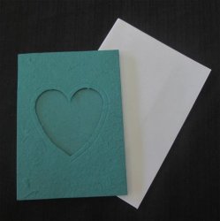 The Velvet Attic -teal Green Window Card With White Envelope