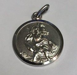 9 Carat White Gold Gold - Saint Christopher 18 Mm Wide