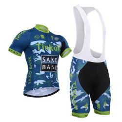 Saxo Bank Short Sleeve Cycling Shirt And Bib Short Cycling Team Kit