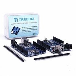 Treedix 2PCS Uno R3 ATMEGA328P CH340 Compatible Development Board Uno R3 Arduino Kit For Arduino Starter