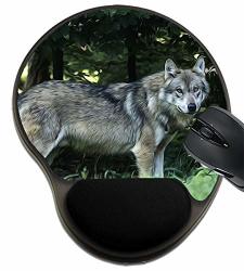 Msd Mousepad Wrist Rest Protected Mouse Pads mat With Wrist Support Design For Wolf Animal Wild Fur Dog Nose Mammal Wildlife Nature Canine Predator Grey