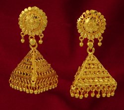 Ethnic 18K Gold Plated Indian Women Drop Dangle Earring Set Traditional Jewelry IMRB-BSE39B