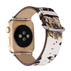 Designer Canvas And Leather Apple Watch Replacement Band For Women By Pantheon For The 38MM Or 42MM Fits Apple Iwatch 3 2 1 And Nike Edition