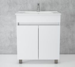 Bathroom Cabinet And Basin Free Standing Pure White 600MM