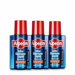 Alpecin After Shampoo Caffeine Liquid Scalp Tonic For Men's Thinning Hair Growth Sulfate Free With Castor Oil 3-PACK