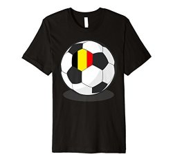 Belgian Flag On Soccer Ball Belgium Football Jersey Tee
