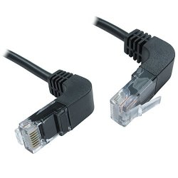 Kenable CAT5E Copper RJ45 Right Angle To Right Angle Plug Network Cable 2M 6 Feet
