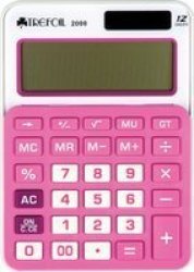 : 12 Digit Desktop Calculator - Pink Medium