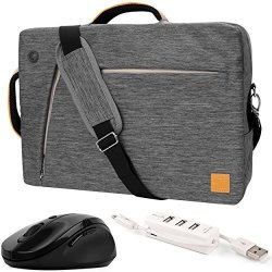 Vangoddy Gray Slate 3-IN-1 Hybrid Laptop Bag W Wireless Mouse And USB Hub For Acer Travelmate V Nitro Aspire Spin Swift Chromebook Predator 14"-15.6INCH