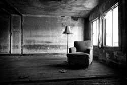 Forgotten Chair Black And White Fine Art Urban Decay Photograph