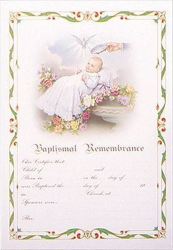 Baptismal Remembrance Certificate