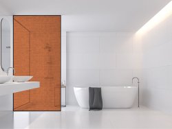 Frosted Vinyl Sticker For Your Shower Glass Glass Not Included Design: Orange Brown