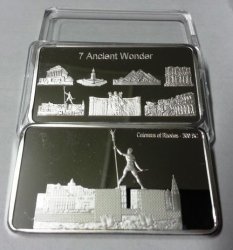 7 Ancient Wonder - Colossus Of Rhodes - 300 Bc Silver Plated