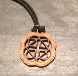 Gratitude Wooden Pendant On A Leather Thong