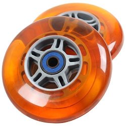 2 Scooter Wheels With Abec 7 Bearings For Razor Scooter 100MM Orange