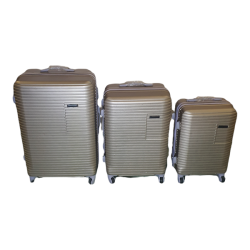 Acesa - Premium 3 Piece Hard Outer Shell Suitcase Avi Set - Brown