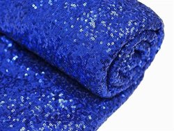 Shidianyi 12 Feet 4 Yards Royal Blue Sequin Fabric By The Yard Sequin Fabric Tablecloth Linen Sequin Tablecloth Table Runner Royal Blue