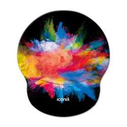 Colour Burst Mouse Pad With Gel Wrist Guard Support