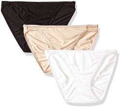Vanity Fair Women's 3 Pack Illumination String Bikini Panty 18308 Star White rose Beige midnight Black MEDIUM 6