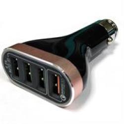 Geeko 4 Port USB Car Charger + Lightning Cable Oem No Warranty