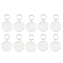 Jili Online 10PIECES Flower Transparent Clear Acrylic Blank Diy Photo Picture Frame Key Chains Key Rings Crafts