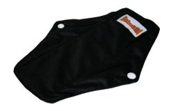 4 Bamboo Mama Cloth Menstrual Pads Reusable & Water Proof Sanitary Pads Panty Liners By "bububibi" Black