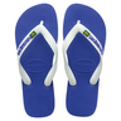 Havaianas Unisex Brazil Logo Blue Sandals 37 38