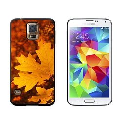 Gold Orange Leaves - Fall Autumn Colors - Snap On Hard Protective Case For Samsung Galaxy S5 - Black