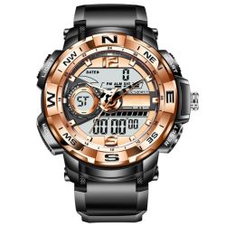 Digital Sports Watch Dual Display Fashion Luminous Wrist Watch For Men