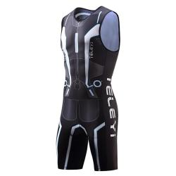 Men's Sleeveless Triathlon Tri Suit Polyester Breathable Quick Dry - White M