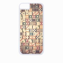 Colorful Dominoes Iphone 4 Rubber Double Layer Protection White Case - Compatible With Iphone 4 4S